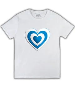 Прикольные футболки: бело-синее сердечко